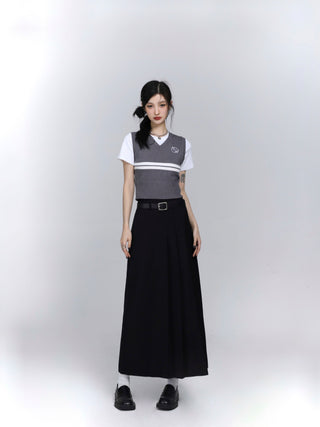 SA-line medium length pleated skirt