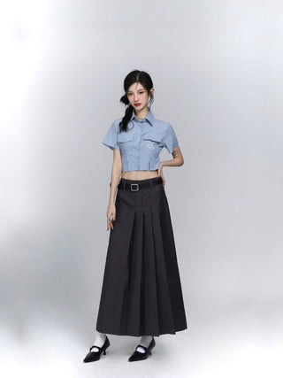SA-line medium length pleated skirt