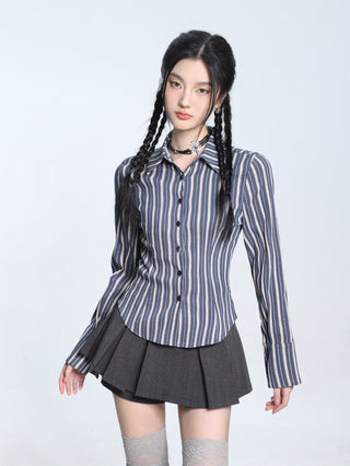 High waist slim a-line short skirt