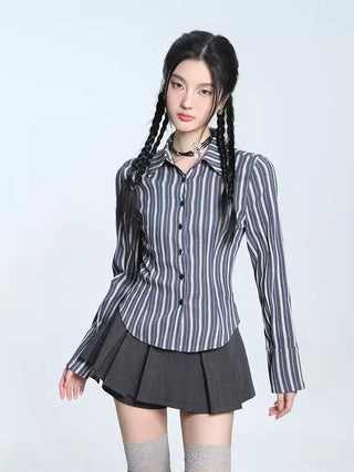 High waist slim a-line short skirt