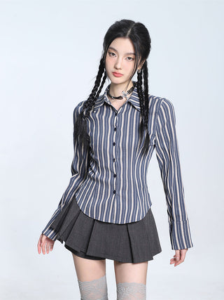 High waist slim a-line short skirt