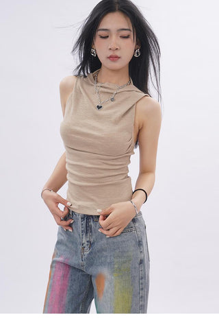 Hooded backless vest
