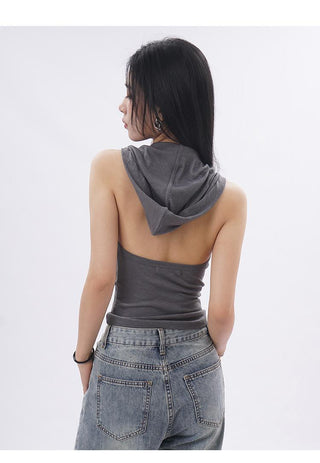 Hooded backless vest