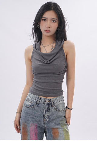 Hooded backless vest