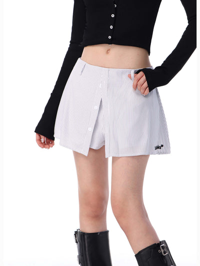 Striped sporty short skirt