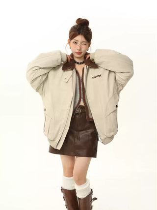 Oversize woolen lapel jacket