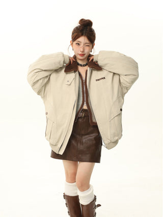 Oversize woolen lapel jacket