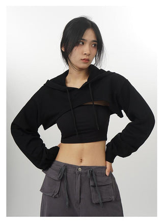 Crop hooded  sweatshirt