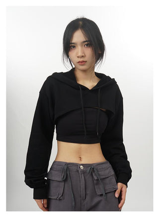 Crop hooded  sweatshirt