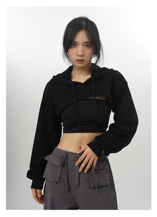 Crop hooded  sweatshirt