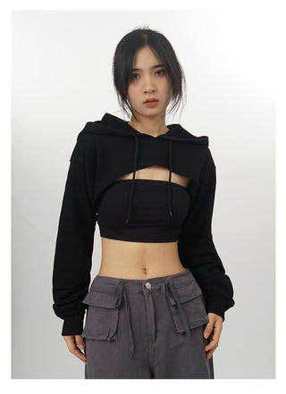 Crop hooded  sweatshirt
