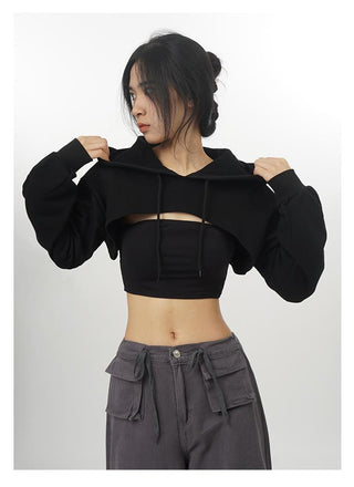 Crop hooded  sweatshirt