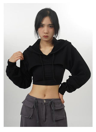 Crop hooded  sweatshirt