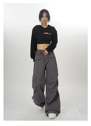 Crop hooded  sweatshirt