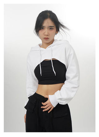 Crop hooded  sweatshirt