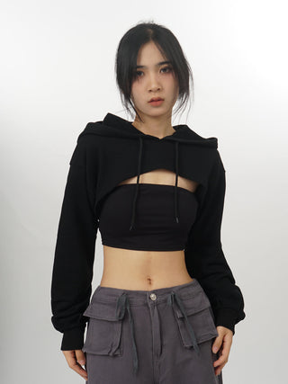 Crop hooded  sweatshirt