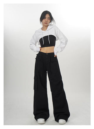 Crop hooded  sweatshirt