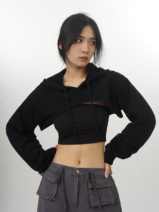 Crop hooded  sweatshirt