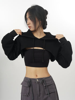 Crop hooded  sweatshirt