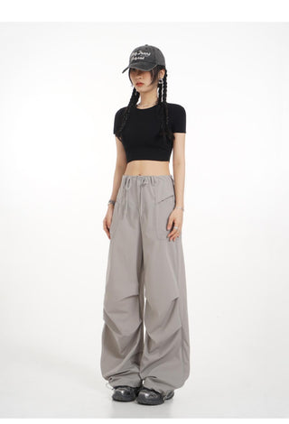 Backless straight shoulder short-sleeved T-shirt