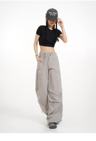 Backless straight shoulder short-sleeved T-shirt