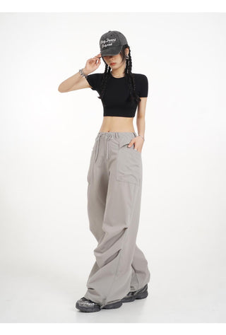 Backless straight shoulder short-sleeved T-shirt