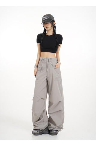 Backless straight shoulder short-sleeved T-shirt