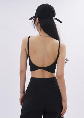 Knotted camisole top with chest pad