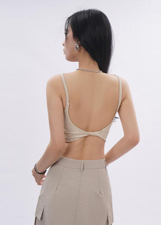 Knotted camisole top with chest pad