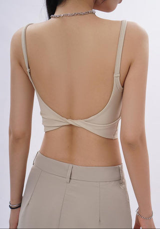Knotted camisole top with chest pad