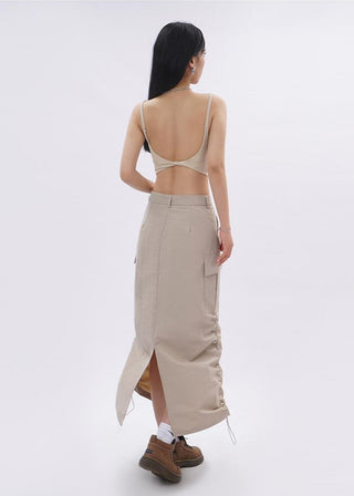 Knotted camisole top with chest pad