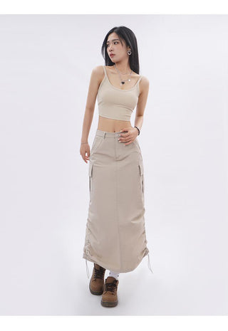 Knotted camisole top with chest pad