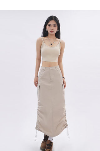 Knotted camisole top with chest pad