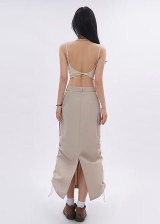 Knotted camisole top with chest pad
