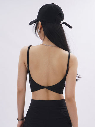 Knotted camisole top with chest pad
