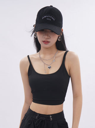 Knotted camisole top with chest pad