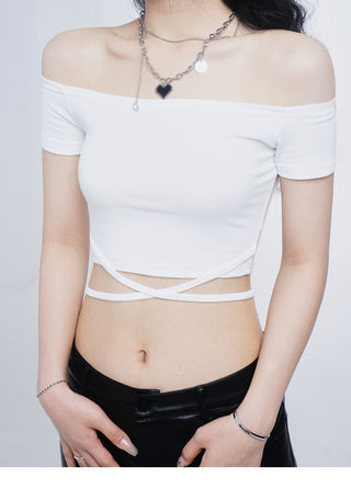 Crop one-shoulder slim top