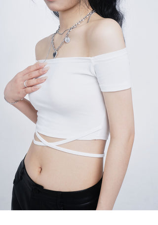 Crop one-shoulder slim top