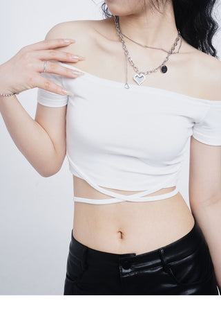 Crop one-shoulder slim top