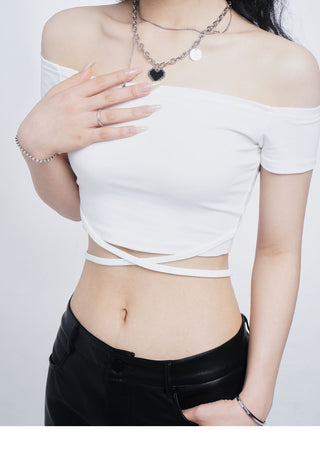 Crop one-shoulder slim top