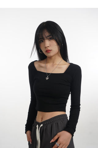 Crop long sleeve T-shirt