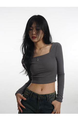 Crop long sleeve T-shirt