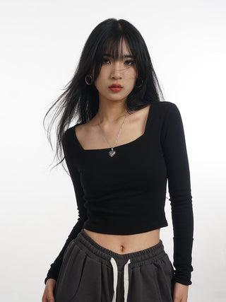 Crop long sleeve T-shirt