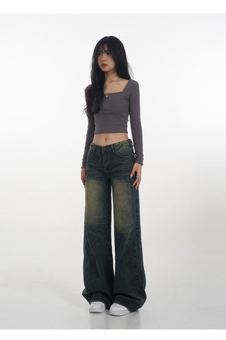 Crop long sleeve T-shirt