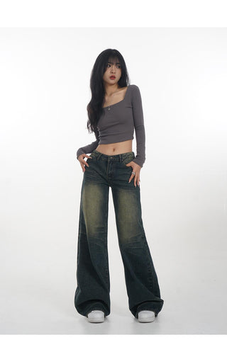 Crop long sleeve T-shirt