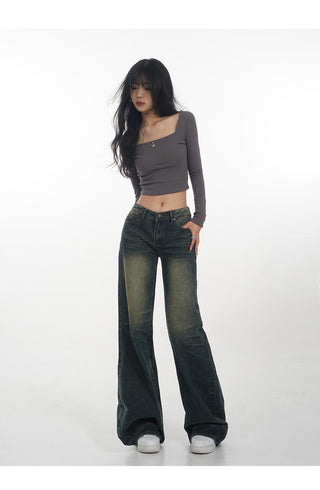 Crop long sleeve T-shirt
