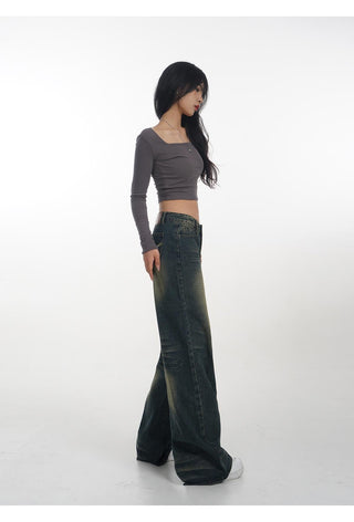 Crop long sleeve T-shirt