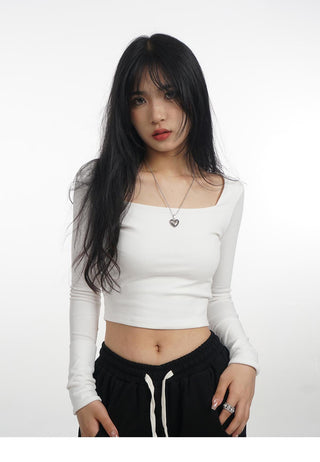 Crop long sleeve T-shirt
