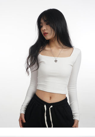 Crop long sleeve T-shirt