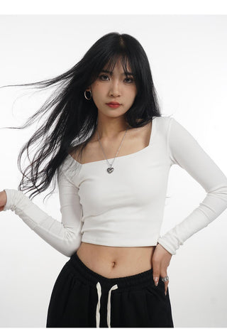 Crop long sleeve T-shirt
